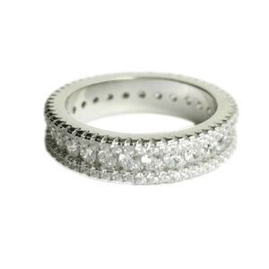 CZ eternity band ring size 8 in Sterling Silver 🆕